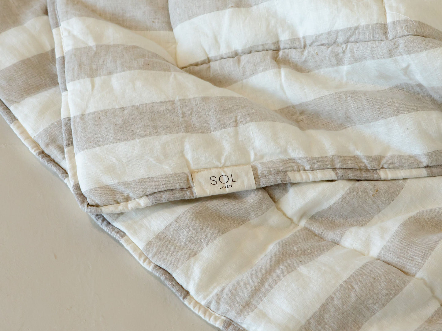 "Noemi" Linen Quilted Coverlet