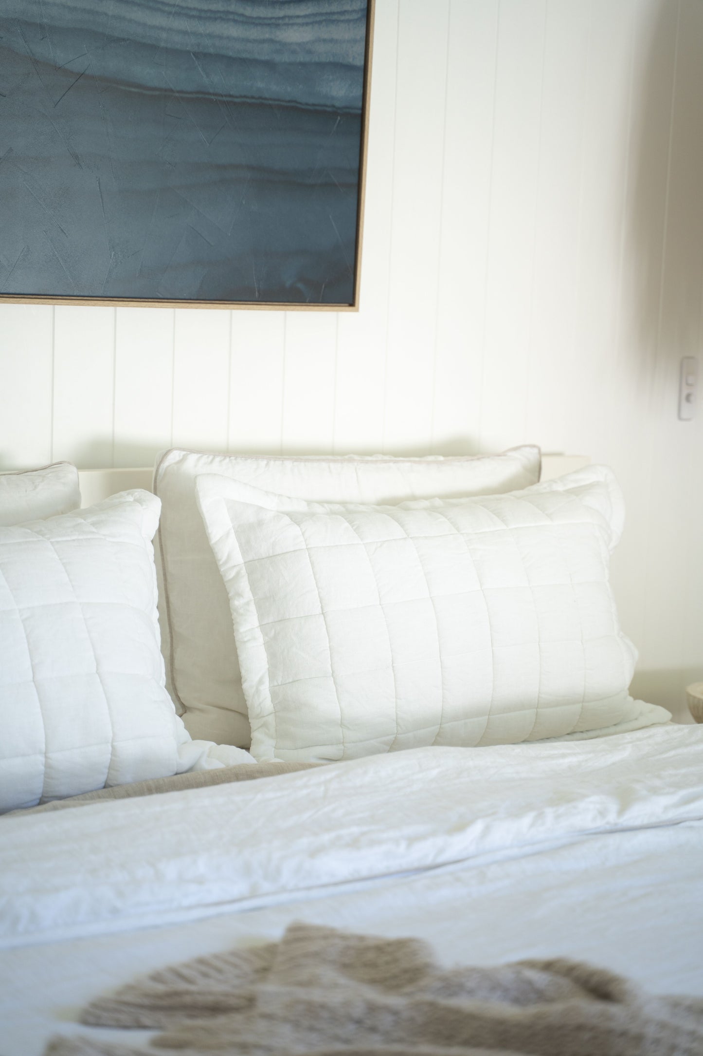 Quilted Pillowcases "Fresh White"