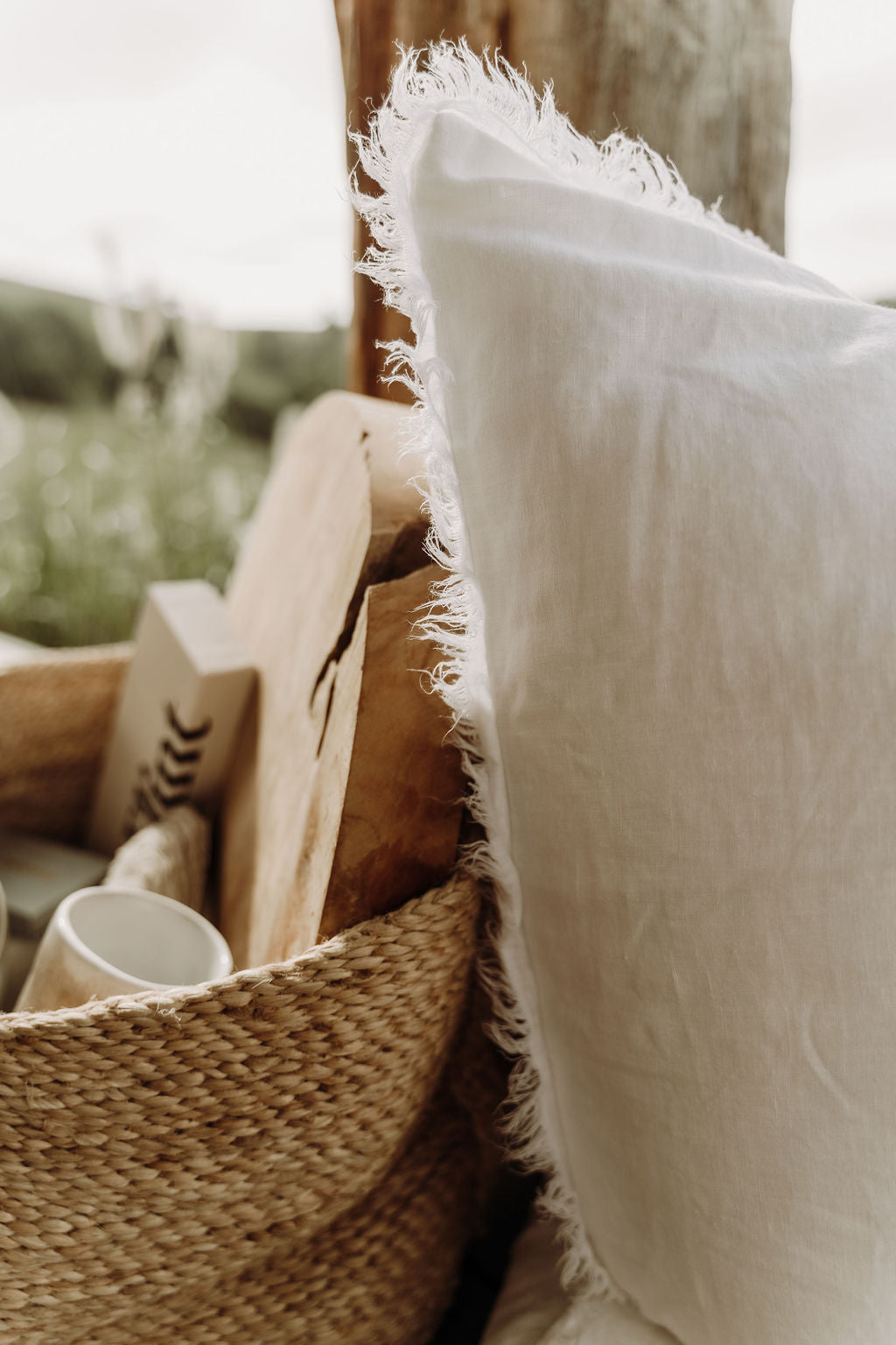 “Whistler” Frayed Linen European Pillowcases