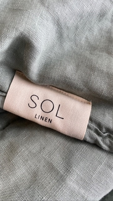 "Sea Mist" Linen Quilted Coverlet