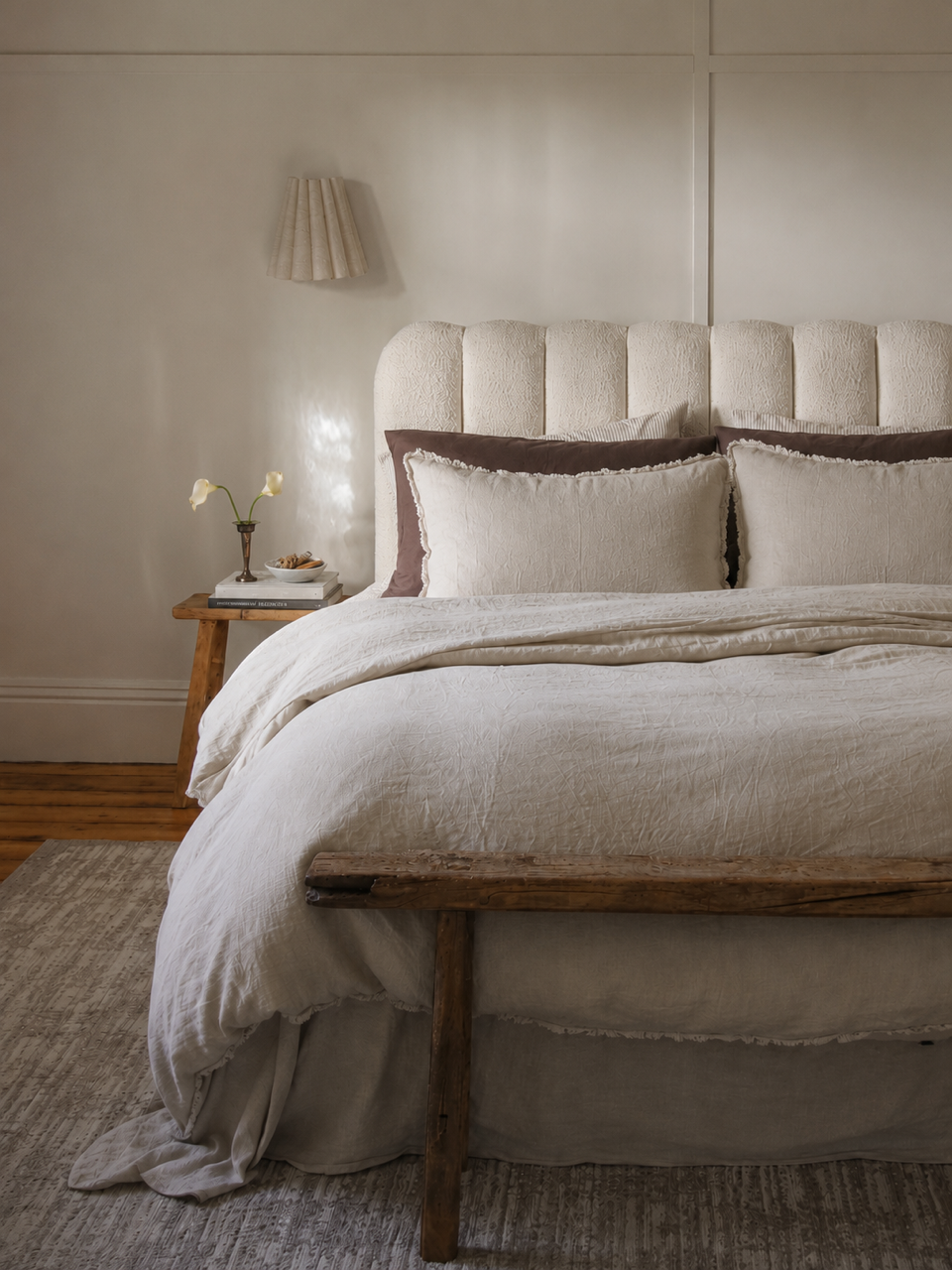 “Sable” Frayed Linen Duvet Cover