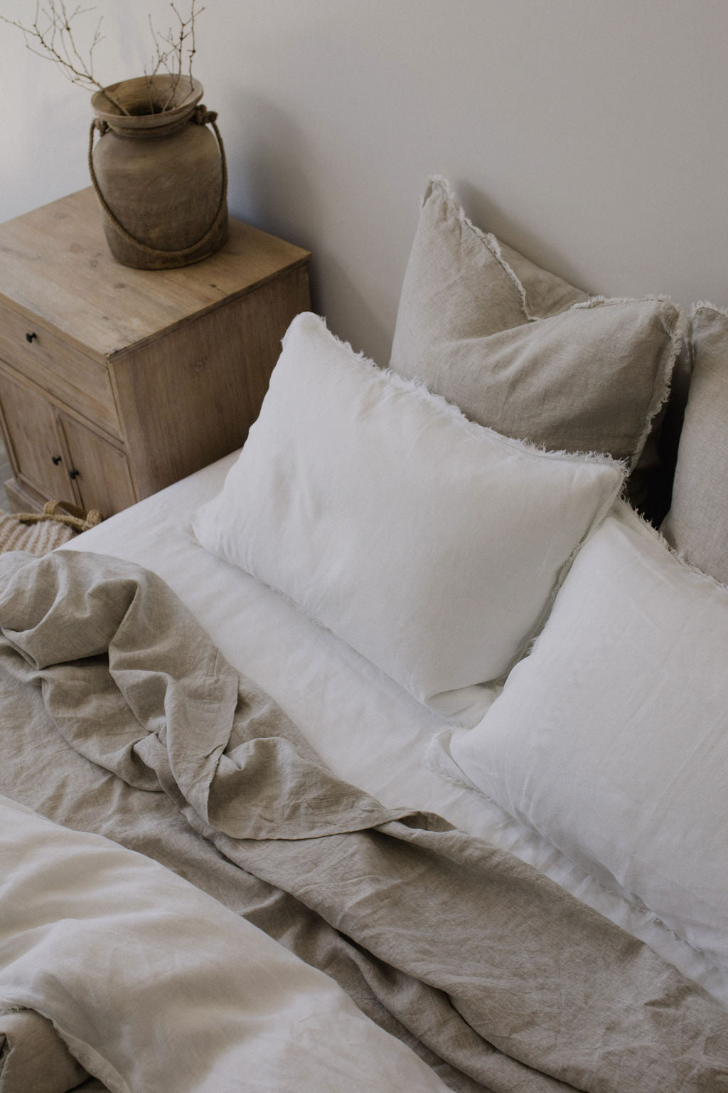 “Whistler” Frayed Linen Pillowcases