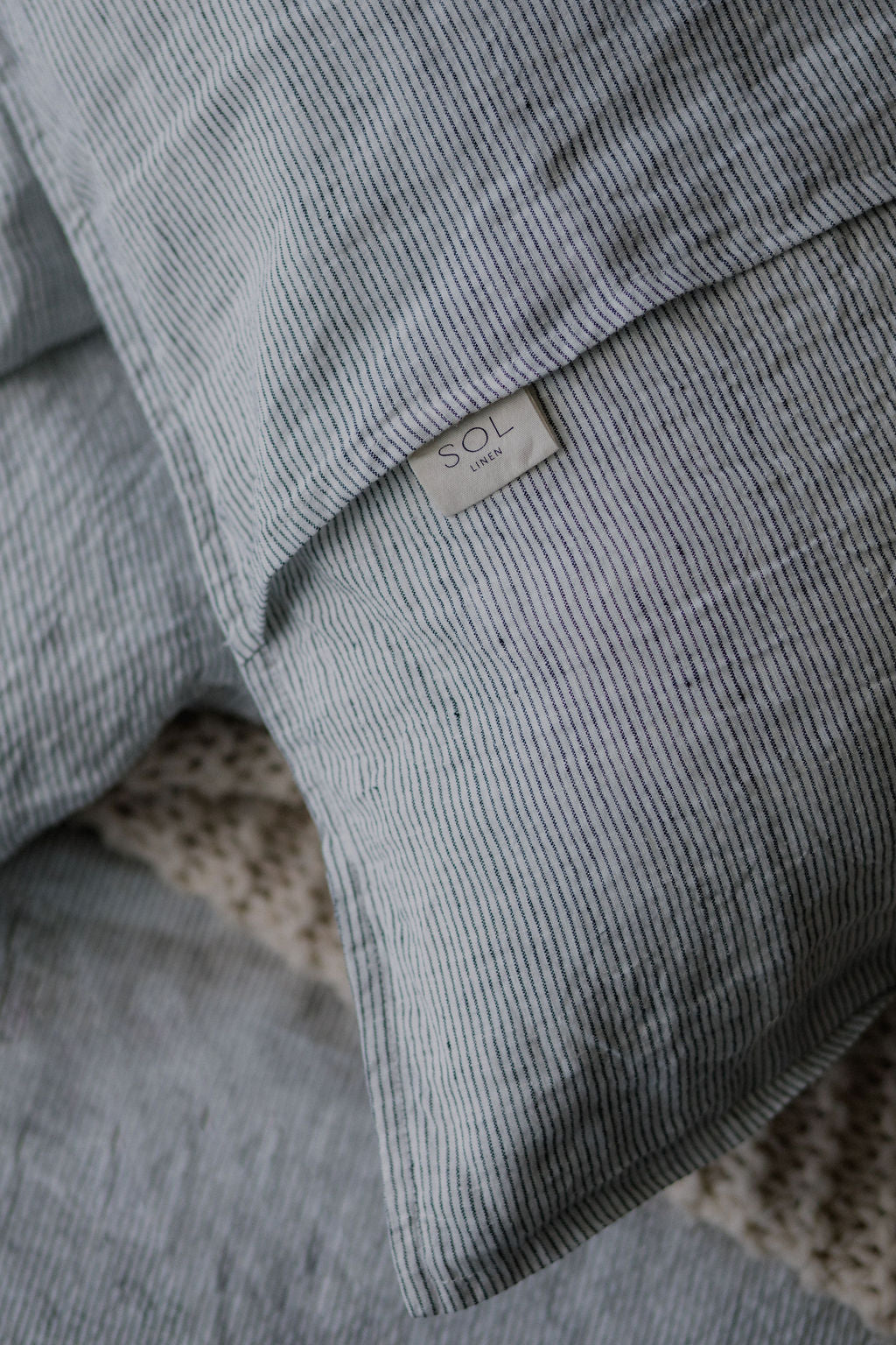 "Ink" Pinstripe Linen European Pillowcases