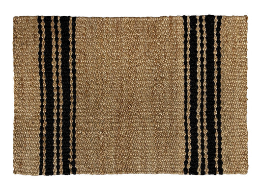 Terra Column Handwoven Jute Entrance Mat in Natural/Black