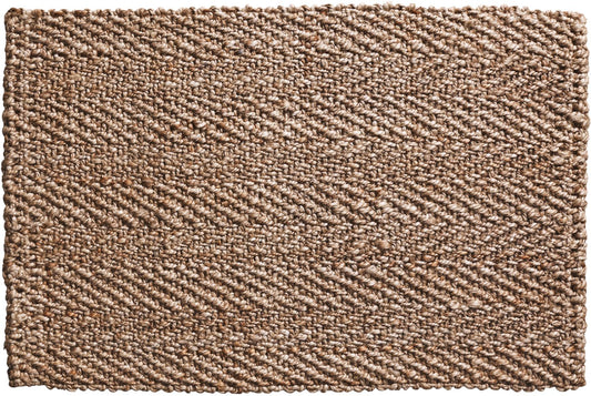 Herringbone Handwoven Jute Entrance Mat in Silver