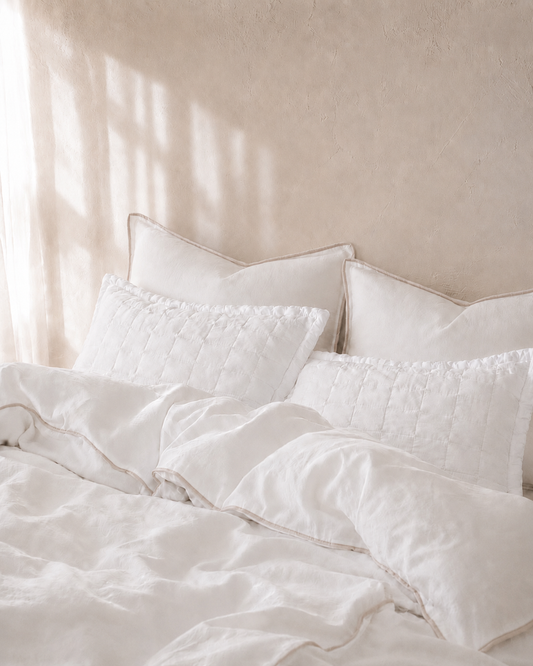 "Pipi" Piped Linen Duvet Cover