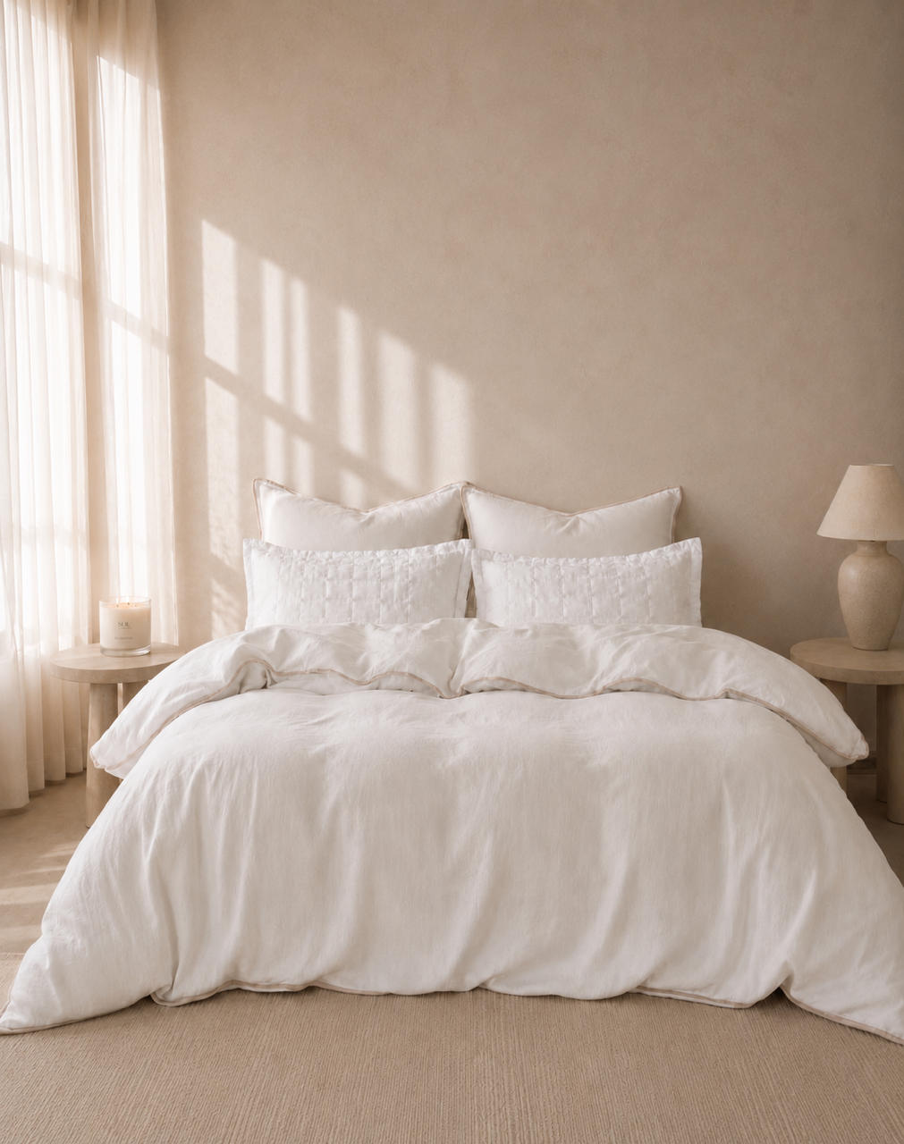 "Pipi" Piped Linen Duvet Cover