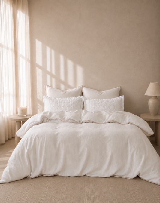 "Pipi" Piped Linen Duvet Cover