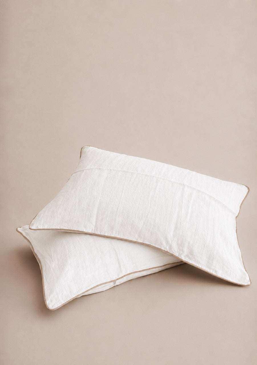 "Pipi" Piped Linen Pillowcases