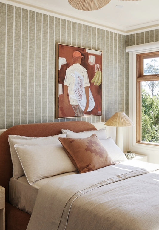 "Rowie" Piped Linen Duvet Cover