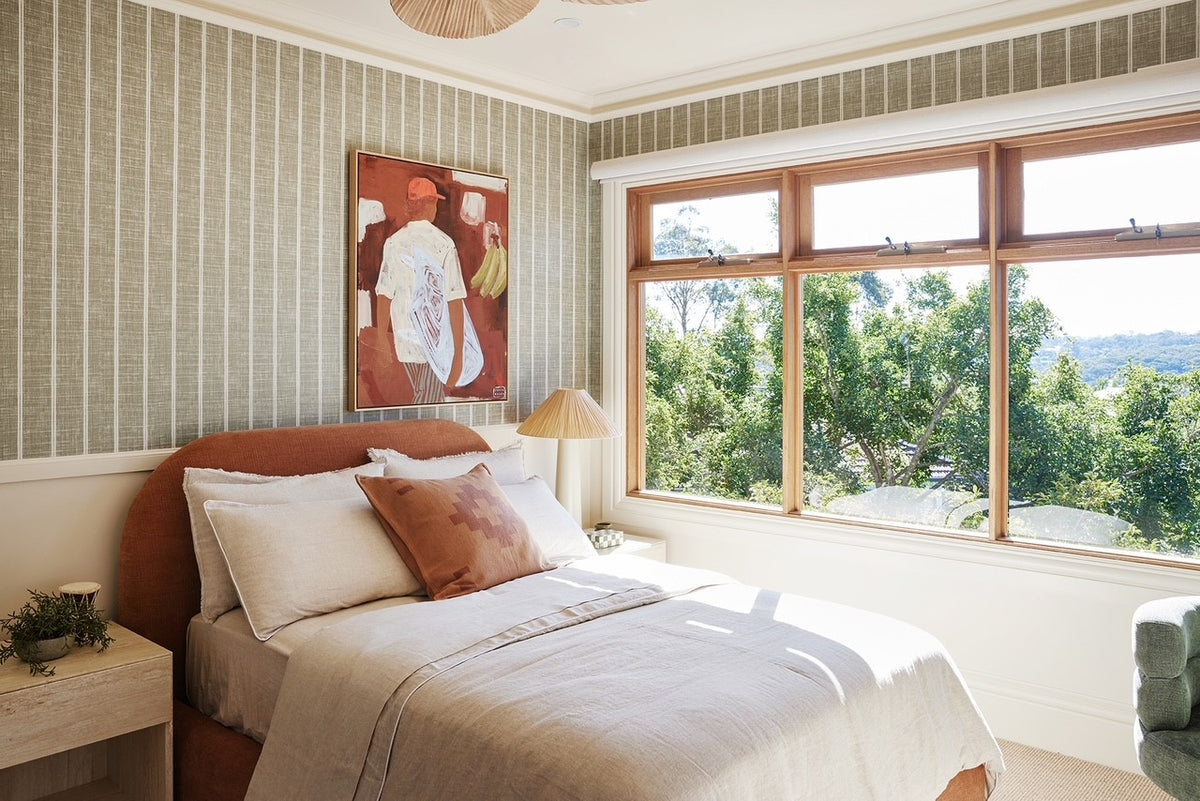 "Rowie" Piped Linen Duvet Cover