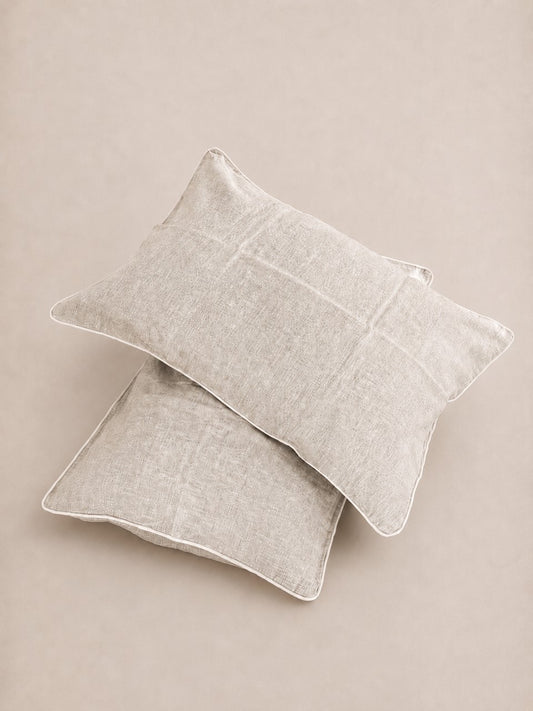 "Rowie" Piped Linen Pillowcases