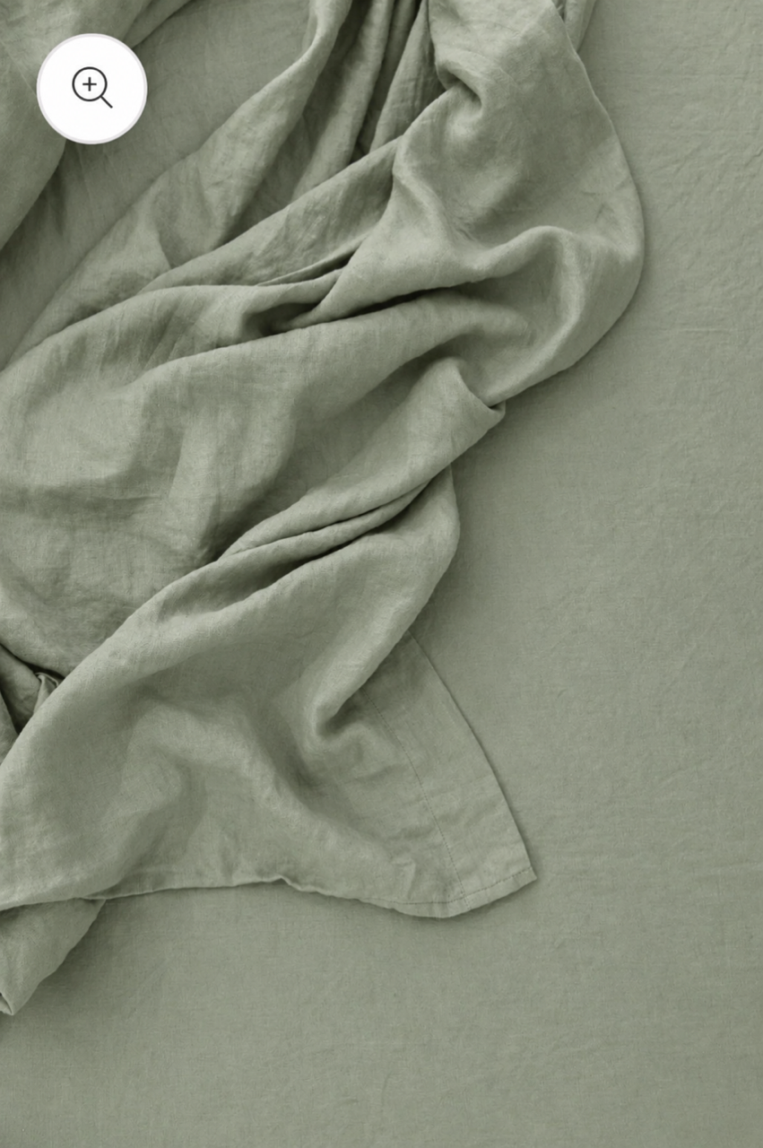 "Sea Mist" Linen Flat Sheet