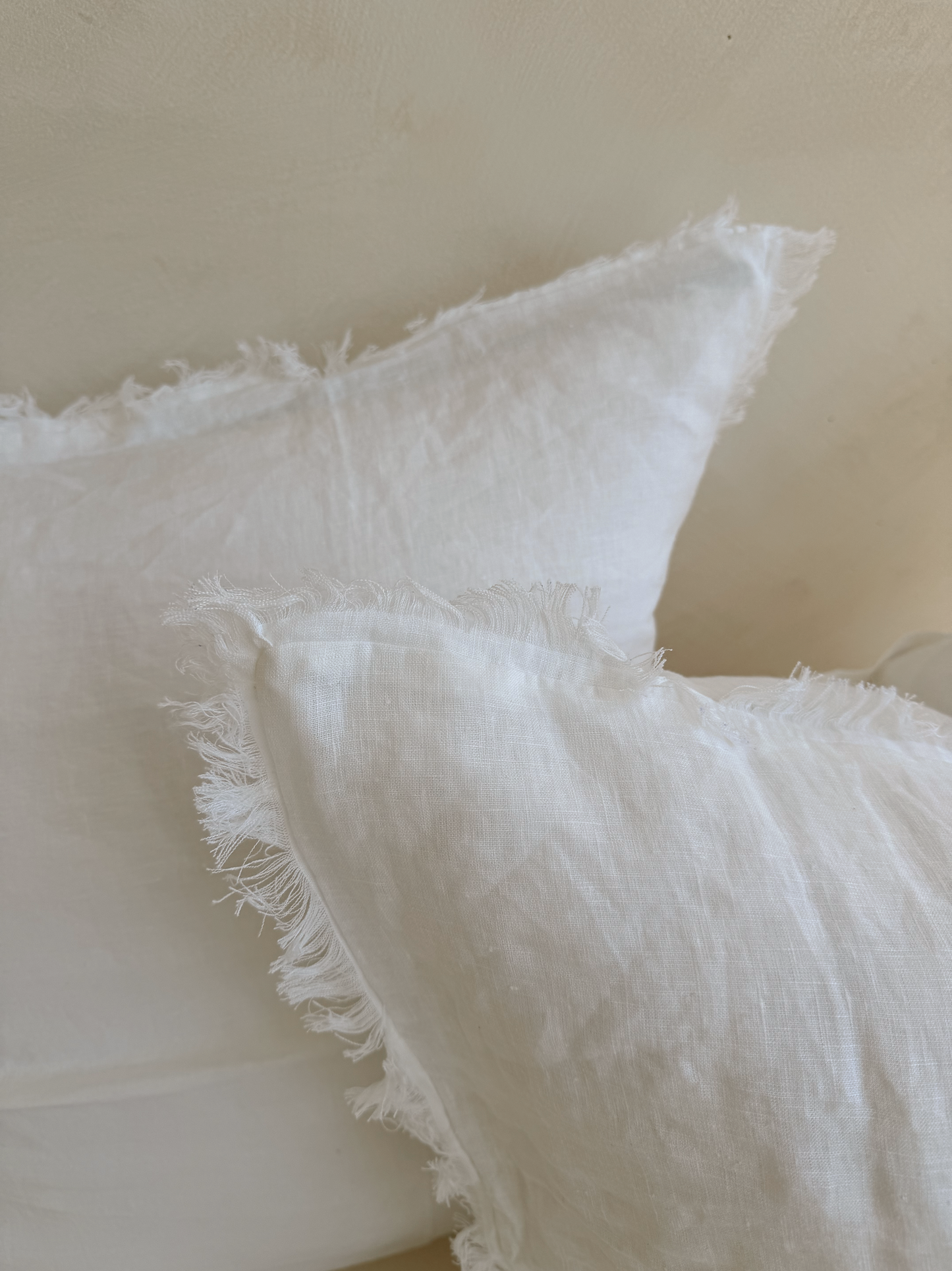 “Whistler” Frayed Linen European Pillowcases