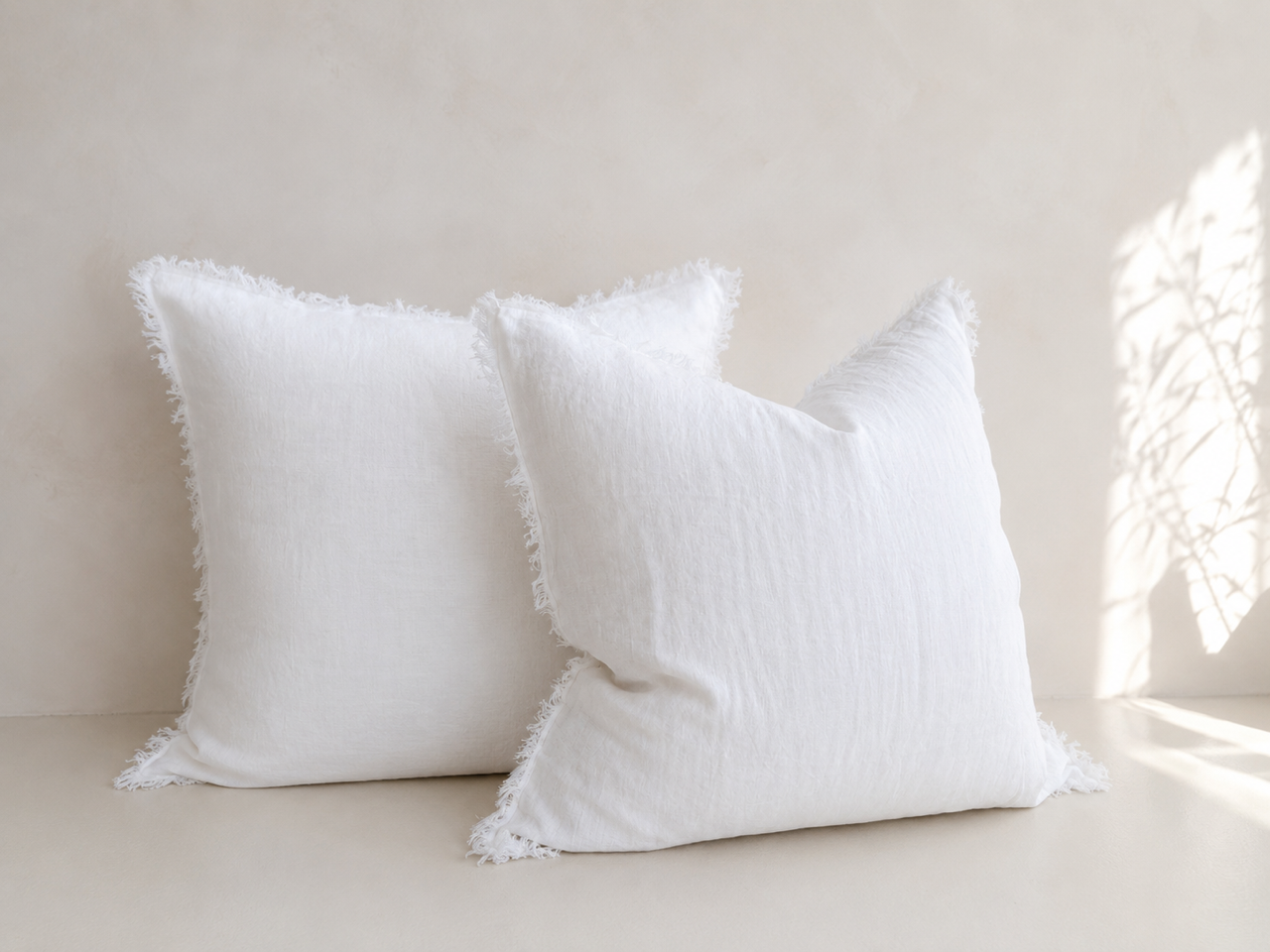 “Whistler” Frayed Linen European Pillowcases