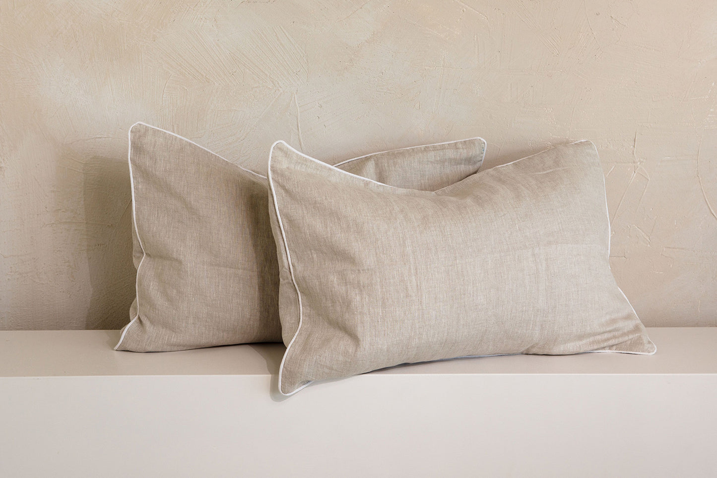 "Rowie" Piped Linen Pillowcases