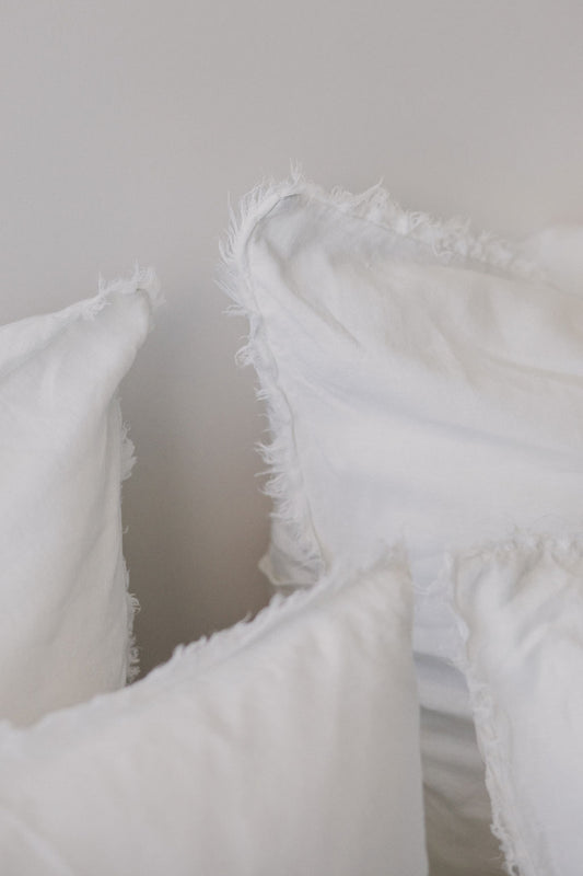 “Whistler” Frayed Linen European Pillowcases