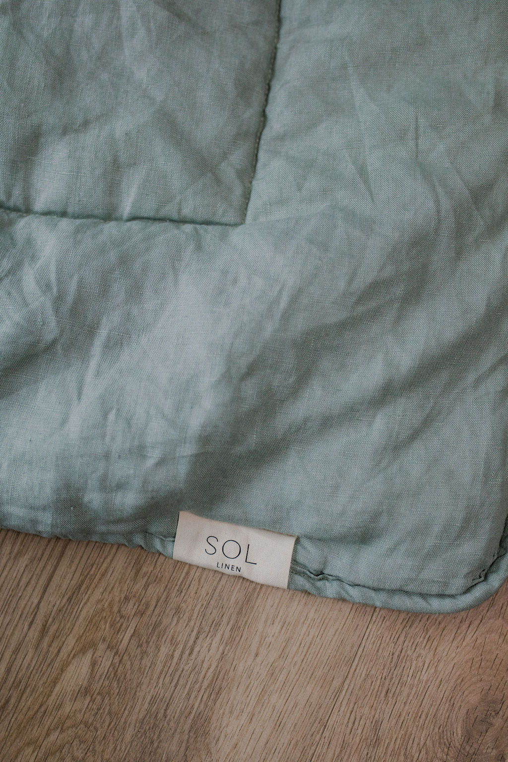 "Sea Mist" Linen Quilted Coverlet