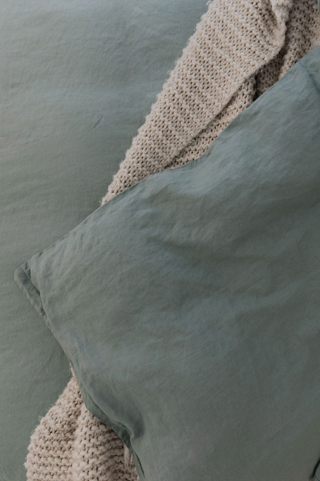 "Sea Mist" Linen Duvet Cover