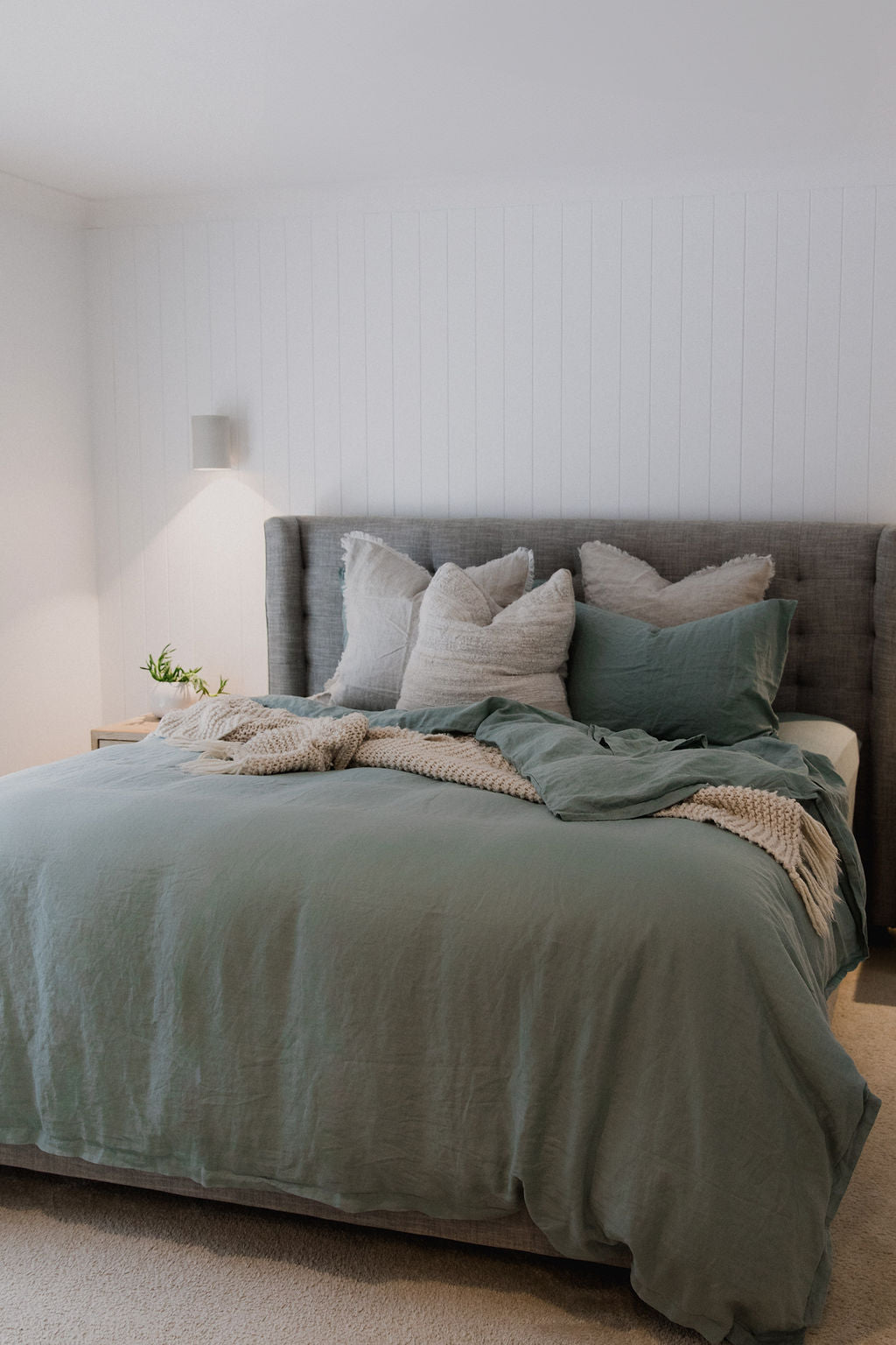 "Sea Mist" Linen Duvet Cover